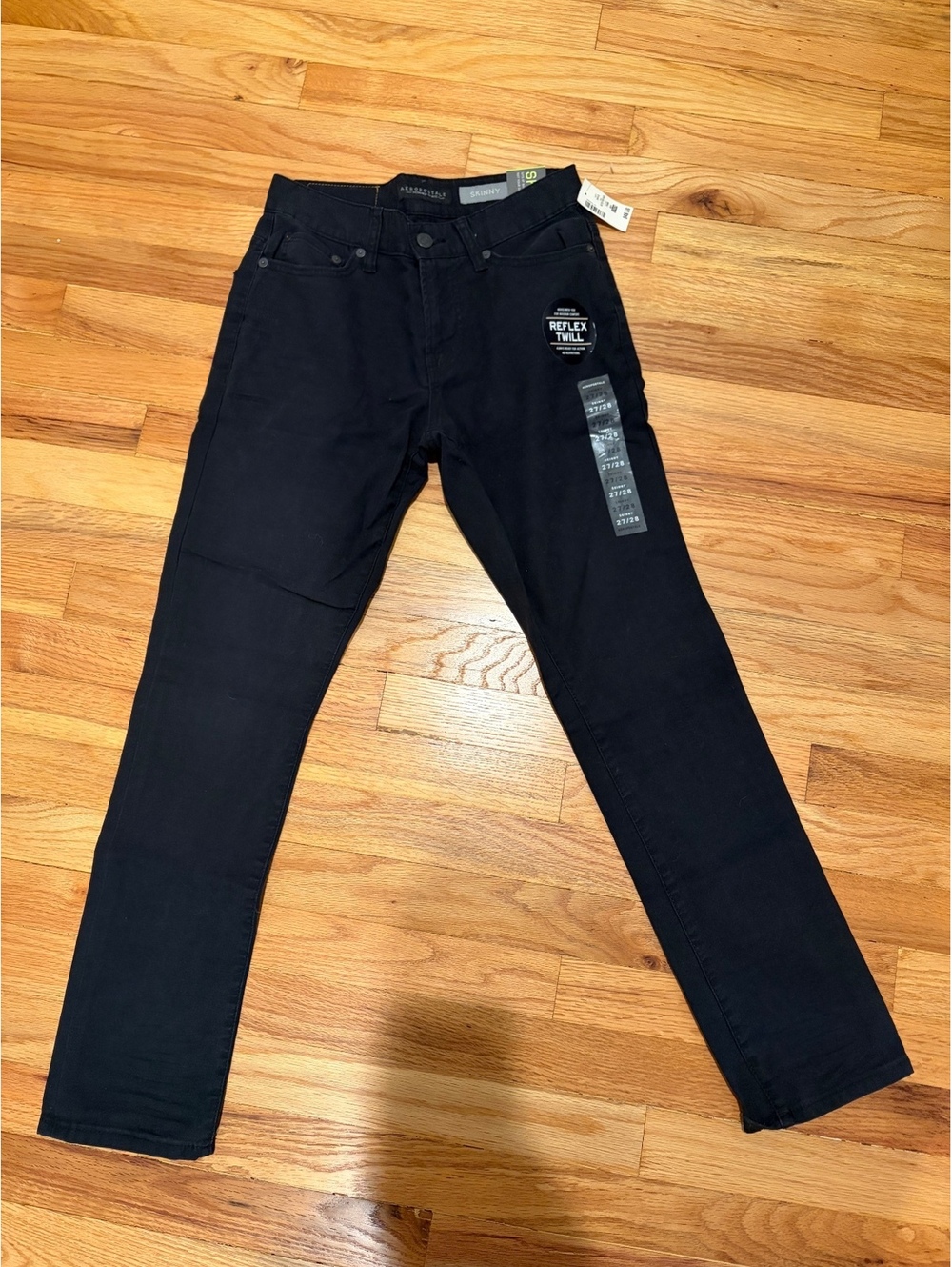 NWT Aeropostale Skinny Reflex Twill Black Pants Jeans Size 27/28